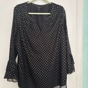Talbots Black Polka Dot Women's Top